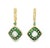 Mid-Century Modern Mid 20th Century 14k Yellow Gold Green Amethyst Diamond Tsavorite Drop Dangle Earrings, Pair For Sale - Image 3 of 4