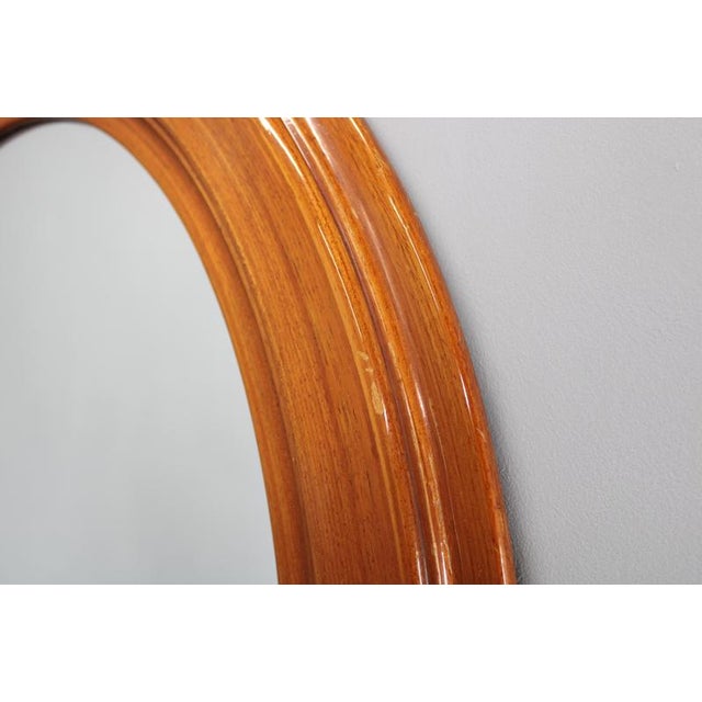Vintage Italian Oval Wooden Mirror, 1970s For Sale - Image 9 of 14