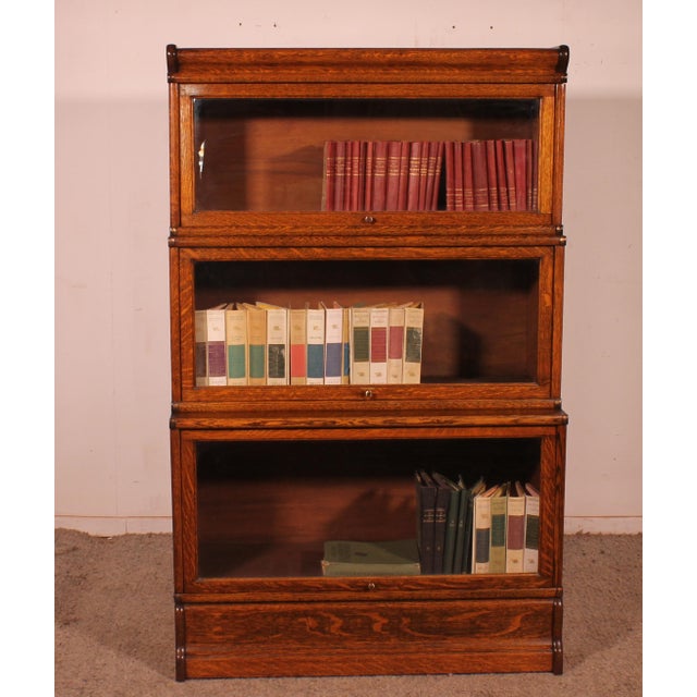 Wood Waterfall Bookcase in Oak from Globe Wernicke For Sale - Image 7 of 11