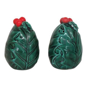 Lefton Christmas Holly and Berries Salt and Pepper Shakers Japan a Pair