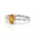 Contemporary Citrine Cubic Zirconia Stacking Ring in 925 Sterling Silver, November Birthstone Ring Us 7 For Sale - Image 3 of 3