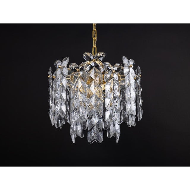 Large Palma Chandelier in Gilt Brass and Crystal Glass from Kalmar, Austria, 1970s For Sale - Image 13 of 18