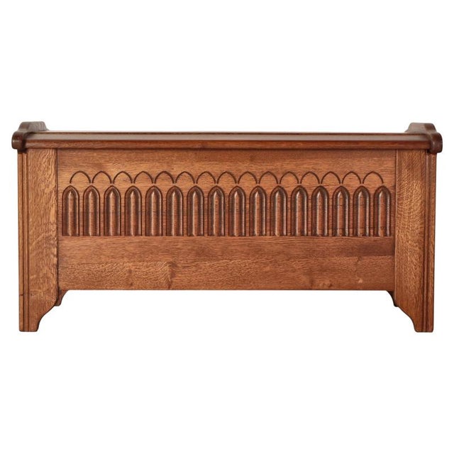 Danish Gothic Style Cabinetmaker Blanket Chest in Oak, 1950s For Sale - Image 17 of 17