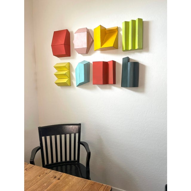 Contemporary Abstract Cardboard Sculpture in Rustic Pink For Sale - Image 3 of 5