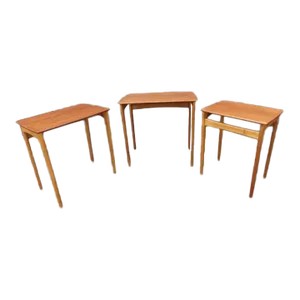 Svend Åge Madsen Set of 3 Teak & Oak Nesting Tables 1950s