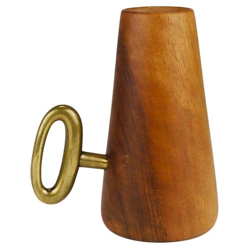 Mid-Century Straw Holder & Corkscrew in Walnut & Brass attributed to Carl Auböck, Austria, 1950 For Sale - Image 17 of 17