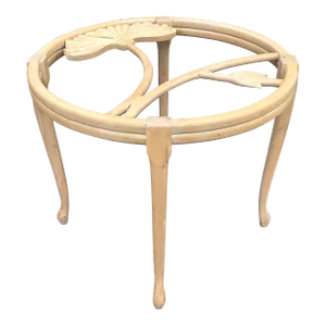 1990s Vintage Coastal Andre Originals Carved Lily Dining Table Pedestal