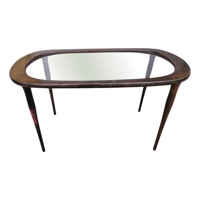 Oval Wooden Coffee Table by Ico Parisi, 1950s For Sale