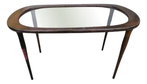 Oval Wooden Coffee Table by Ico Parisi, 1950s