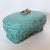 Vintage Lacquered Teal Woven Box With Brass Koi Fish Finial Knob For Sale - Image 4 of 10