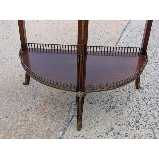 Authentic Late 19th-Century French Demilune Curio Cabinet in Mahogany With Ormolu Mounts, C. 1890 For Sale - Image 17 of 17
