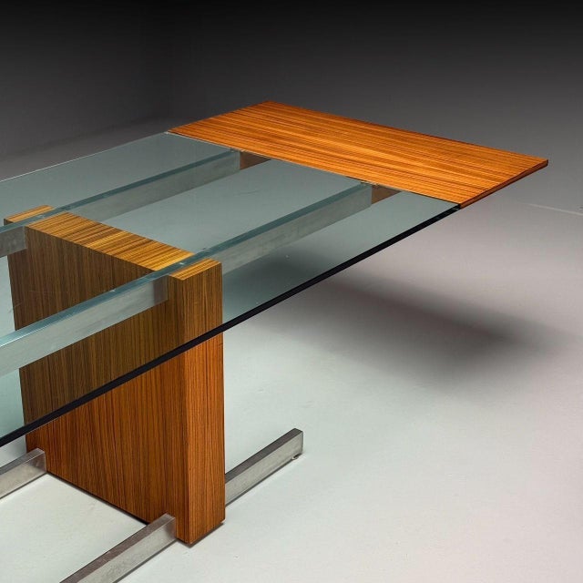 1960s Vladimir Kagan, Mid-Century Modern, Dining Table, Zebrawood, Glass, Usa, 1967 For Sale - Image 5 of 12