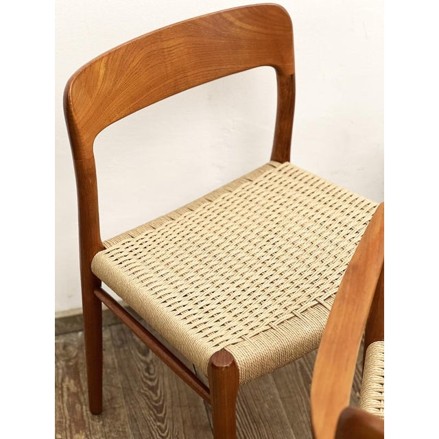 Wood Mid-Century Danish Chairs in Teak Model 56 & 75 by Niels Møller for J.L. Mollers, 1950s, Set of 6 For Sale - Image 7 of 18