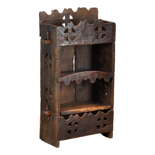Vintage Folk Art Romanian Cabinet, 1950 For Sale