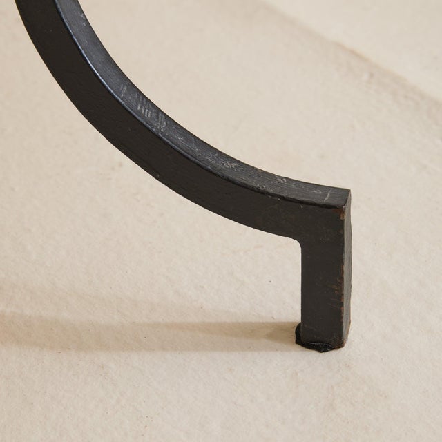 Tan French Hand-Forged Wrought Iron + Ochre Marble Coffee Table, 1950s For Sale - Image 8 of 11