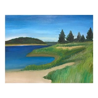 New Hampshire - American Landscape Painting - Blue Pond For Sale