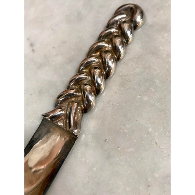 1970s Vintage Sterling Silver Letter Opener Torchon, Italy, 1970s For Sale - Image 5 of 9