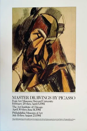 Master Drawings by Picasso Continuous Tone (No Dots) Special Printing Poster, Holiday Sale
