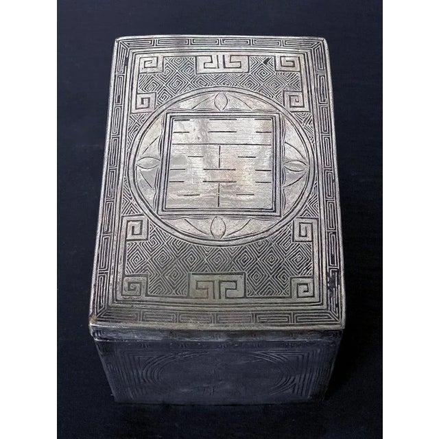 Fine Korean Iron Tobacco Box with Silver Inlay Joseon Dynasty For Sale - Image 11 of 13