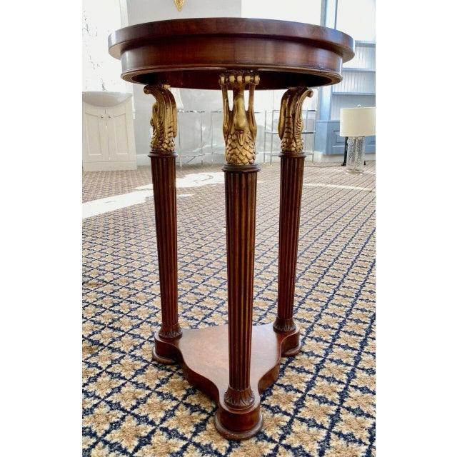 Brown Neoclassical Burl Walnut Tripod Guéridon Table For Sale - Image 8 of 8
