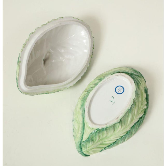 Vintage Mottahedeh Porcelain Lettuce Tureen For Sale In New York - Image 6 of 8