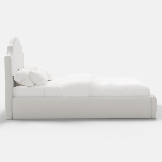 Not Yet Made - Made To Order Tori Platform Bed in Snow Slub Velvet, Twin For Sale - Image 5 of 7
