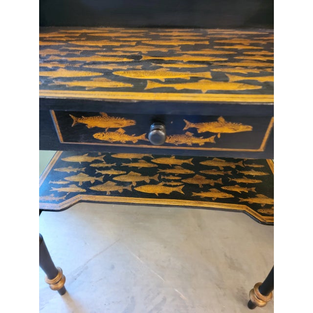 Late 19th Century Decoupage Fish Antique Washstand From England. For Sale - Image 5 of 12