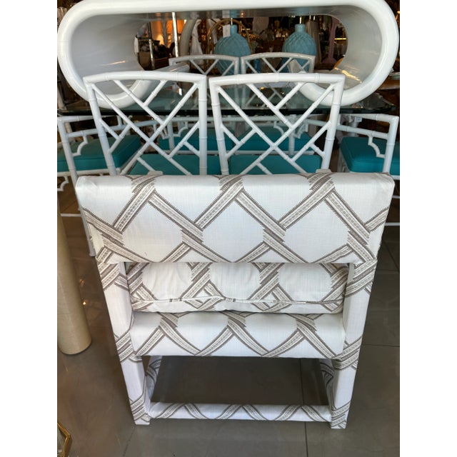 Textile Vintage Pair of Newly Upholstered Palm Beach Club Parsons Arm Chairs Armchairs For Sale - Image 7 of 13