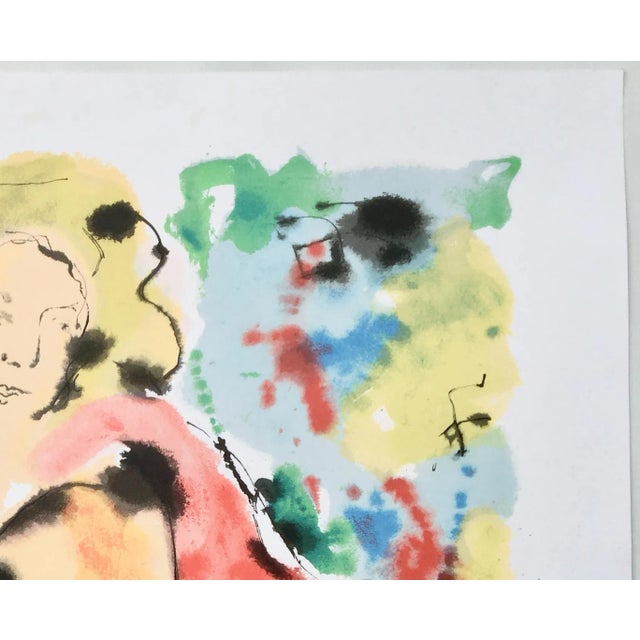 1994 Large Screenprint “Red Coat” by Dutch Artist Nic Jonk For Sale - Image 4 of 13