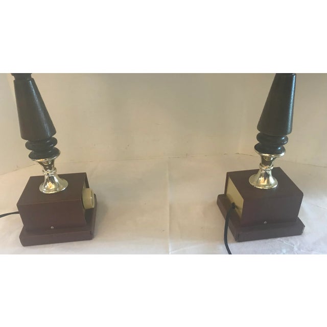 Mid Century Dimmable Lamps With Drum Shades - a Pair For Sale - Image 11 of 13