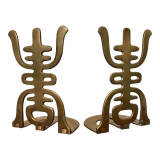 Asian Brass Bookends For Sale