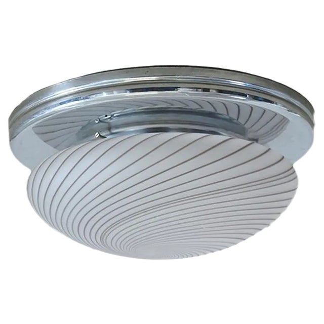 Vintage Italian Ceiling Light with Spiral Pattern For Sale
