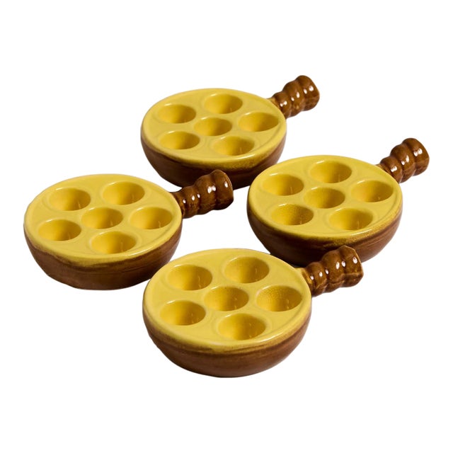 Set of 4 Vintage French Quail Egg or Escargot Holders For Sale