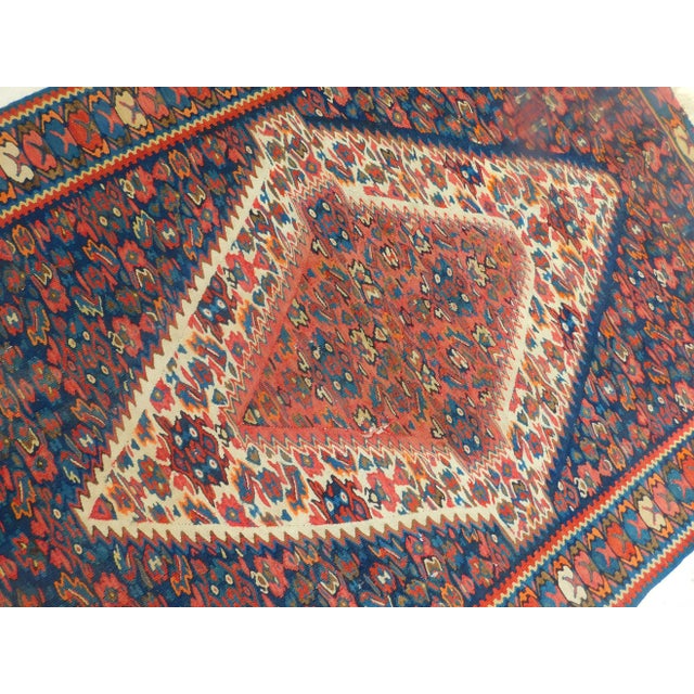 Antique Persian Senneh Kilim. 3'10"x 4'10" For Sale - Image 4 of 12