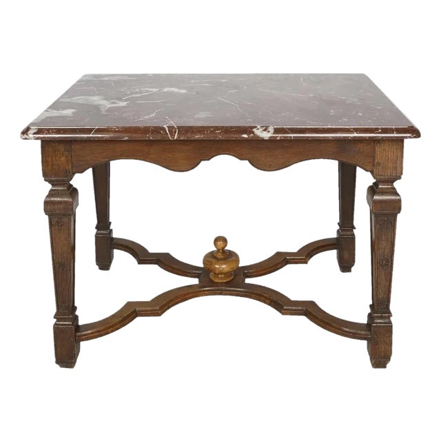 Antique 18th C French Country Marble Top Table For Sale