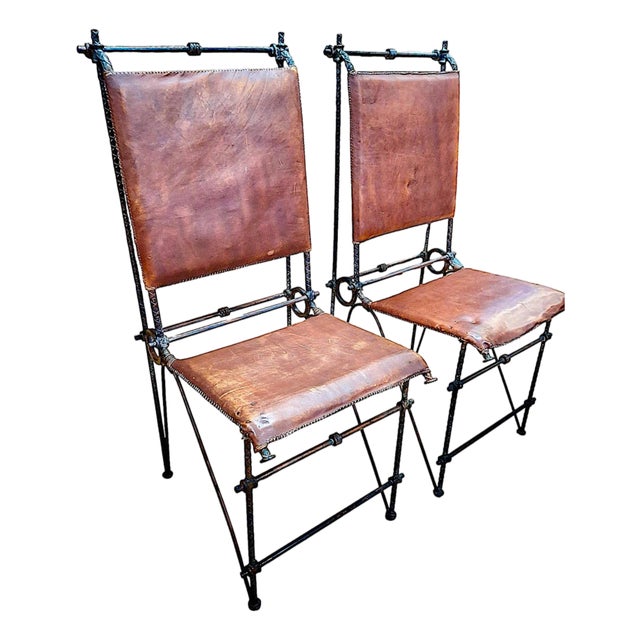 Pair of Ilana Goor Brutalist Chairs For Sale