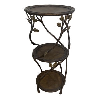 Three-Tiered Cast Iron Stand Pedestal For Sale