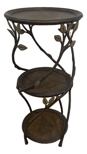 Three-Tiered Cast Iron Stand Pedestal