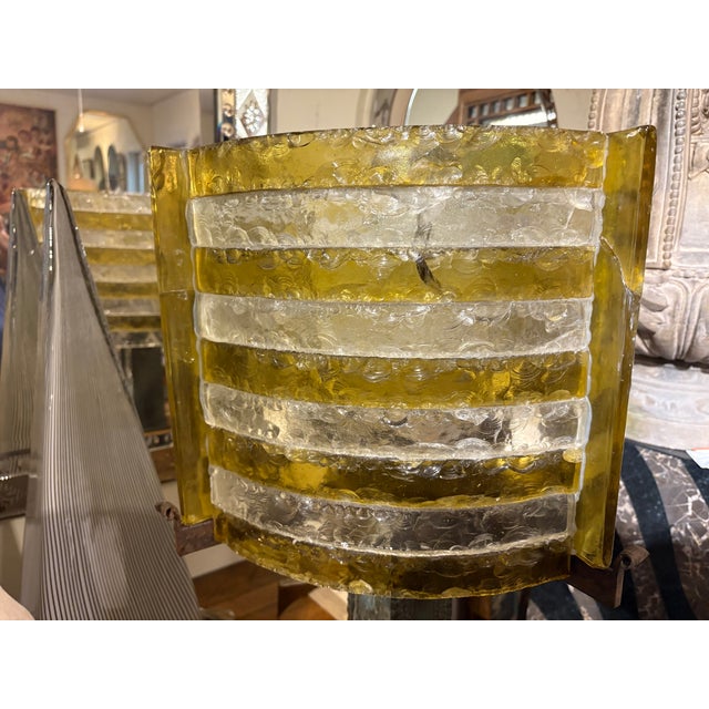 1970s Italian Brutalist Iron and Glass Lamp by Longobard. For Sale - Image 15 of 15