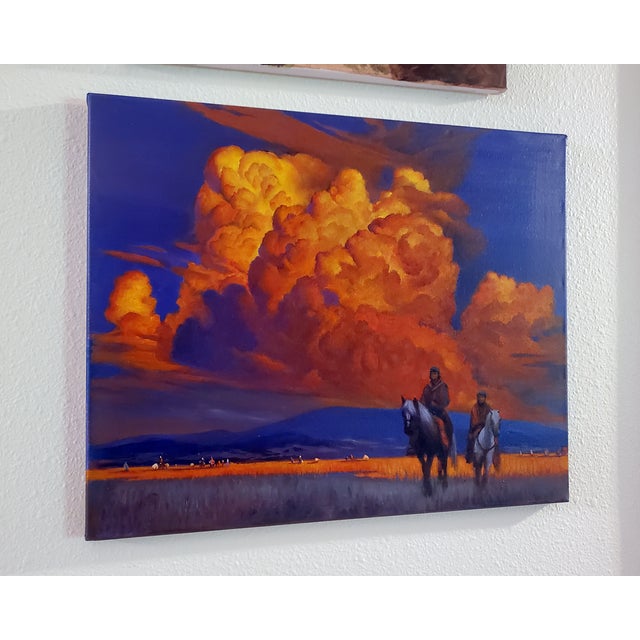 2020s "Clouds and Horses" 20"x16" Oil on Canvas Contemporary Realist by S. B. Sagulo (Shawn Sagulo) For Sale - Image 5 of 11