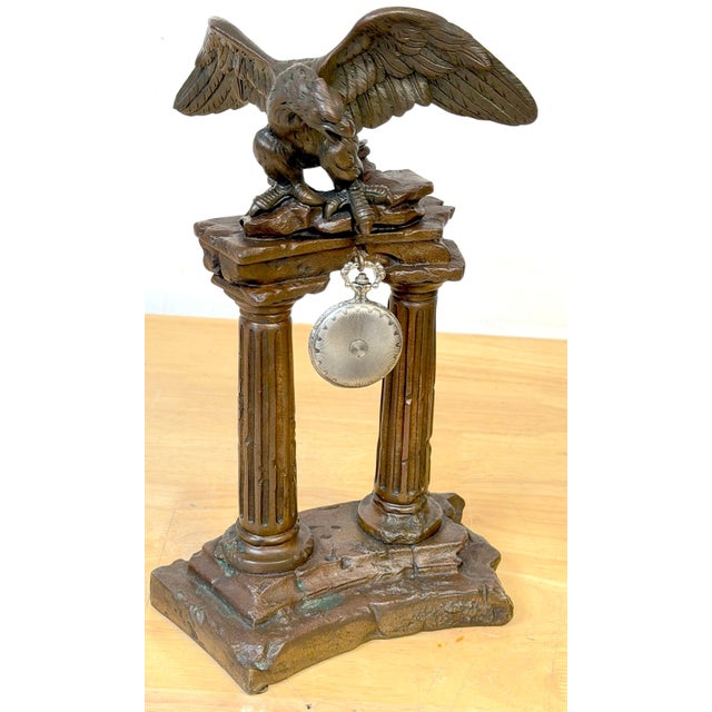 19th-Century French/ Italian Neoclassical Cast Bronze Eagle Pocket Watch Holder For Sale - Image 17 of 18