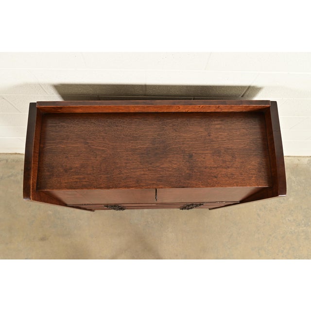 Gustav Stickley Antique Mission Oak Arts & Crafts Drop Front Secretary Desk, Circa 1910 For Sale - Image 14 of 17