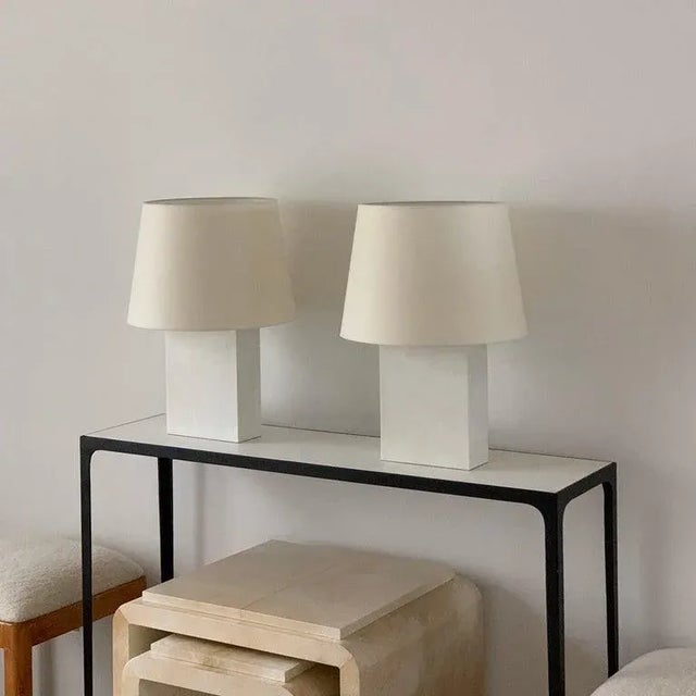 Not Yet Made - Made To Order Pair or Large 'Bloc' Parchment Lamps by Design Frères For Sale - Image 5 of 10