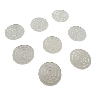Mid Century Modern Circular Lucite Coasters - Set of 8 For Sale