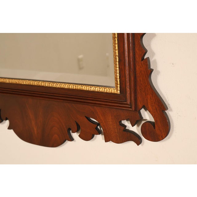 Henkel Harris Chippendale Style Mahogany Wall Mirror For Sale - Image 14 of 18