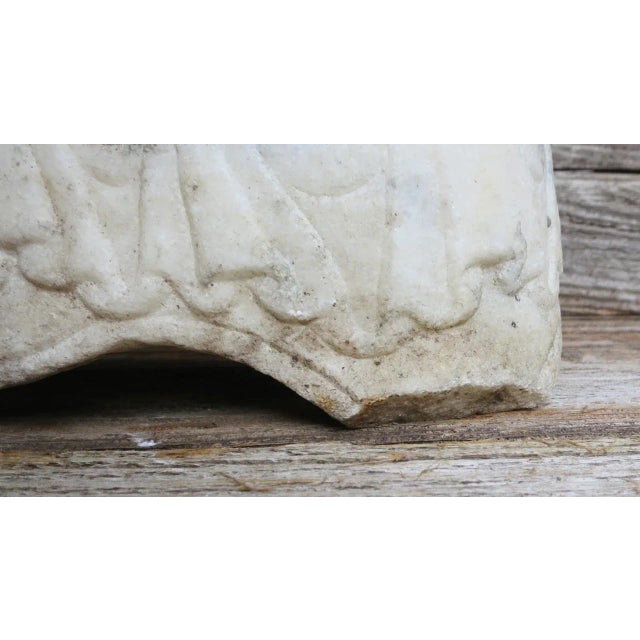 Stone Antique Marble Reclined Kwan Yin Buddha Statue For Sale - Image 7 of 13