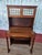 Antique Mission Style Wood Secretary Desk Hutch Stained Glass For Sale - Image 10 of 12