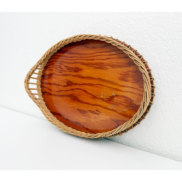 Antique Oval French Wicker Tray, Early 20th Century For Sale In Sacramento - Image 6 of 14