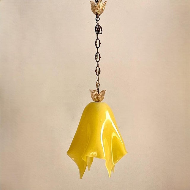 Mid-Century Modern Murano Fazzoletto Pendant Light with Gold Dust by Seguso Vetri d'Arte, 1950s For Sale - Image 3 of 5