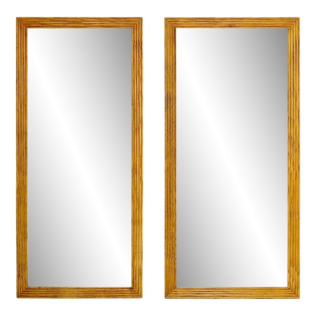 Mid Century Modern Rectangle Wall Mirrors by Henredon - A Pair For Sale